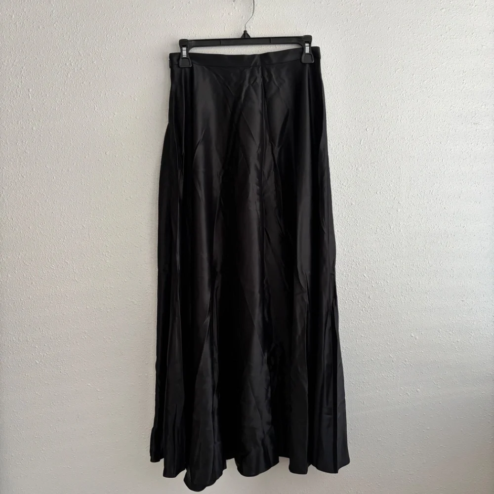 NWT Lilysilk Black A-Line Maxi Skirt w/ Pockets - Size US 6 - Picture 7 of 13